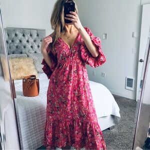 Misa Los Angeles Floral Pink Dress